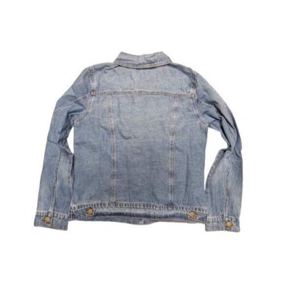 DYI Women's Blue Jean Material Denim Jacket Denim Blue Size Large - Picture 3 of 6